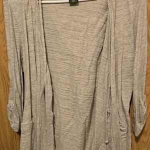 Eddie Bauer Gray Cardigan Sweater with Open Front Design